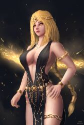 big_breasts blonde_hair breasts elden_ring female female_only fromsoftware milf queen_marika_the_eternal shrkdraws