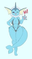 anthro bikini breasts eeveelution furry hidden-cat pokémon_(species) pokemon tagme tits vaporeon