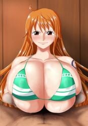 1boy 1girls 2d 2d_animation alternate_breast_size animated animation big_breasts bikini bikini_top breasts cleavage engulfing_paizuri female happy happy_paizuri happy_sex huge_breasts hyper_breasts juno_(pixiv32541104) large_breasts light-skinned_female light_skin long_hair looking_at_viewer male male_pov nami one_piece orange_hair paizuri paizuri_lead_by_female paizuri_on_lap paizuri_under_clothes penis post-timeskip pov pov_eye_contact pov_paizuri red_eyes shorter_than_30_seconds smile smirk smirking smirking_at_viewer sound sound_effects straddling straddling_paizuri straight tip_peeking video