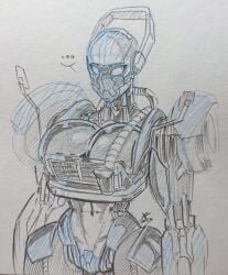 1girls abs android battle_bus battlebus_(fortnite) big_breasts breasts cleavage female female_focus female_only first_porn_of_character fortnite machine robot screen_face sketch sole_female thick_thighs traditional_media_(artwork) transformers vehicle ventis2099_(artist) wide_hips