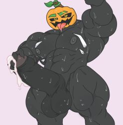 big_breasts big_cock big_dick big_male big_muscles big_pecs big_penis demon gay hunk non-human non-human_only object_head pumpkin_head pumpkin_head_(character) skull