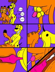 2boys balls big_penis canine comic cum cum_in_ass cum_inside cumshot duo ejaculation erection feline feral feral_on_feral furry furry_only garfield_(series) garfield_the_cat gay handjob interspecies knot knotted knotting male male_only odie penis sex simple_background tbfm yaoi