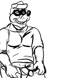 1boy beagle_boys disney ducktales male_only monochrome penis rough_sketch solo tagme van_weasel