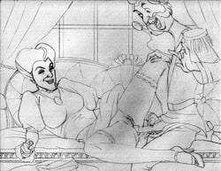 cinderella_(1950_film) disney disney_villains lady_tremaine male_focus monochrome pandoras_box penis pussy sex sketch tagme the_grand_duke