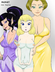 3girls disney disney_fairies female nipples prophet queen_clarion resartus tinker_bell tinker_bell_1 vidia