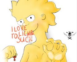 color female female_only front_view human imaajfpstnfo maggie_simpson pacifier saliva solo tagme the_simpsons tongue yellow_body