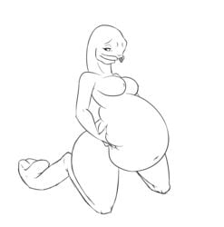 belly belly_button big_belly halo_(game) halo_(series) navel plasma-snake pregnant ready_to_pop sangheili tagme