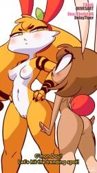 2girls ai_voice_acted animated anthro blush breasts brown_fur chelizi chelizi_(diives) color colored dialogue diives dou_(diives) english_voice_acting female female_only fur furry heart moan music nude oc orange_fur petite short_playtime skinny small_breasts sound spanish spanish_dialogue spanish_voice_acting tagme video voice_acted xingzuo_temple yuri