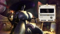 3d 3d_(artwork) balls big_balls big_breasts big_cock big_penis breasts cock futa_focus futa_only futanari hair_over_one_eye looking_at_viewer nude nude_futanari offering offering_to_viewer original original_character penis sinilyra solo solo_focus solo_futa