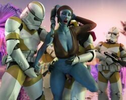 1girls aayla_secura ahe_gao alternate_version_available blender cum doggy_style drinkerofskies female handjob hi_res male multiple_boys penetration penis pussy sex star_wars vaginal_penetration