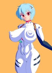 1girls alternate_version_available areolae_visible_through_clothing blue_hair bodysuit breasts clothed clothed_female daysy female female_only human looking_at_viewer neon_genesis_evangelion nipples_visible_through_clothing pale-skinned_female pale_skin pilot_suit plugsuit pussy_visible_through_clothes red_eyes rei_ayanami short_hair solo solo_female tagme