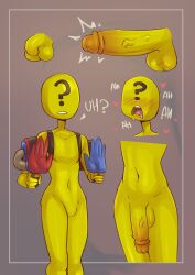 belty42 big_penis player player_character poppy_playtime protagonist_(poppy_playtime) text yellow_body yellow_skin