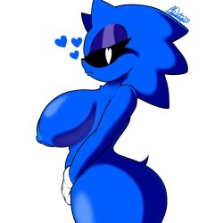 1female 1girl 1girls 1woman areolae ass big_ass big_breasts black_sclera blue_fur blue_skin breasts eulipotyphlan fanon female friday_night_funkin friday_night_funkin_mod fully_naked fully_nude furry gloves half-closed_eyes heart heart_eyes hedgehog looking_at_viewer naked naked_female nipples nude side_view solo solo_female sonic.exe_(series) sonic_(series) spicyboi tagme tail thick_thighs white_eyes yiff