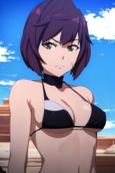 ai_generated bikini breasts desert mei_(pacific_rim:_the_black) pacific_rim:_the_black purple_hair short_hair tagme