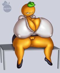 ass_bigger_than_head balls big_ass big_balls big_breasts breasts breasts_bigger_than_head citrus_(orangejuicemann) clothed female female_only food food_creature fruit fruit_humanoid huge_ass huge_balls huge_breasts humanoid hyper_breasts nipples_visible_through_clothing no_bra no_underwear orange_(fruit) orange_body orangejuicemann plant plant_girl plant_humanoid shirt solo tagme underass