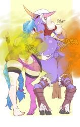 anus ass_focus ass_grab ass_spread ass_sweat bending_over fart fart_cloud flipping_off flipping_viewer_off jinx_(league_of_legends) league_of_legends pervdarkling_(artist) riot_games soraka sweating