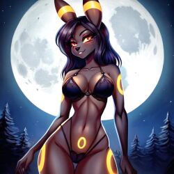 anthro eeveelution furry lingerie moon pokémon_(species) pokemon pokemon_(species) source_request umbreon