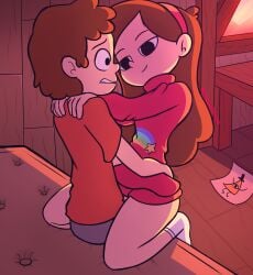 1boy 1girls bottomless bottomless_female brother_and_sister clothed_male dipper_pines gravity_falls incest mabel_pines poisonsnacks tagme twincest twins young