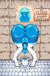 1futa altbeils alternate_version_available anus ass back back_view backsack balls bent_over big_ass big_penis blue_hair blue_skin blush bucket cock-tail dickgirl erection futa_only futa_sans_pussy futanari gem_(species) glory_hole humanoid humanoid_penis hung_bottom knees_together_feet_apart long_hair looking_back nude penis picture_on_wall pixel_art sapphire_(steven_universe) sign solo steven_universe thighhighs tongue tongue_out