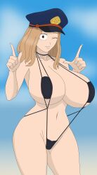 1girls big_breasts bikini breasts camie_utsushimi clothing diyunk female female_only happy looking_at_viewer medibangpaint my_hero_academia smile solo source_request tagme teeth