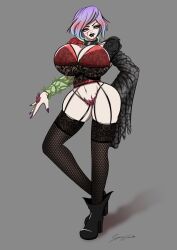 bimbo fishnets high_heel_boots high_heels majorspacegoat slutty_outfit tagme vampire