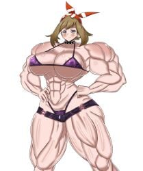 abs atz-zukin bandana biceps big_breasts big_muscles bikini breasts collar female huge_breasts large_breasts large_muscles may_(pokemon) muscles muscular muscular_arms muscular_female muscular_legs muscular_thighs pokemon spiked_collar