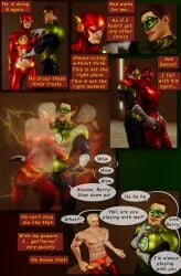 2males barry_allen blonde_hair comic dc_comics gay green_lantern hal_jordan male male/male male_only stripping the_flash underwear yaoi