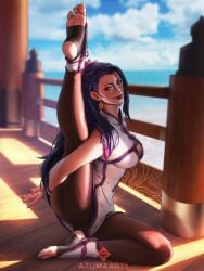 1girls asian asian_female ass azuma_yasuo azumaarts barefoot big_ass big_breasts breasts feet female flexible foot_fetish king_of_fighters leg_up light-skinned_female light_skin long_hair looking_at_viewer luong_(kof) mature_female milf nail_polish purple_hair snk soles stretching thick_thighs toes wide_hips