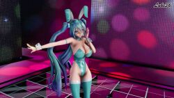 1girls 3d abs animated athletic_female big_breasts blue_eyes blue_hair bunnysuit female female_only hatsune_miku huge_breasts large_breasts mmd skintight tagme thighhighs twintails video vocaloid