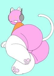 ass big_ass big_thighs cat_ears cat_headphones cat_tail dat_ass fat_ass five_pebbles_(rain_world) hamish iterator_(rain_world) pink_body pink_skin rain_world thick_thighs