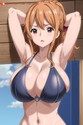 ai_generated armpits big_breasts bikini bikini_top female female_only nami nami_(one_piece) one_piece patreon post-timeskip sunsunai