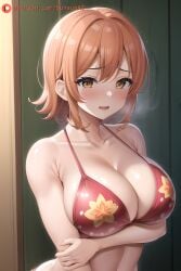 ai_generated big_breasts bikini bikini_top breast_hold breast_press female female_only nami nami_(one_piece) one_piece patreon pre-timeskip sunsunai