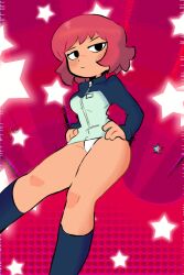 1girls busty color female freckles ganty ganty_(artist) kim_pine panties red_hair scott_pilgrim video_game_character video_games