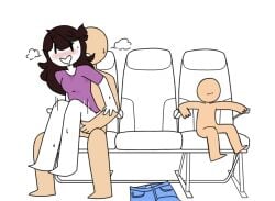 accurate_art_style artist_request brown_hair eyeless_male faceless_male jaiden jaiden_animations looking_pleasured pale_skin reverse_cowgirl_position sex size_difference smiling straight sweat w.t.dinner white_body white_skin youtube youtuber