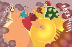 anthro ass big_ass bowser charizard claws crossover dragon enjoying_farts facial_piercing fart fart_cloud fart_fetish fart_sniffing farting fire flaming_tail gay generation_1_pokemon huge_ass koopa male male/male male_fart mario_(series) megacoolbear_(artist) mutual_fart_sniffing mutual_sniffing nintendo nose_piercing nose_ring orange_body orange_skin piercing pokemon pokemon_(species) red_hair scalie shell spiked_bracelet spiked_collar spikes visible_sniffing wings yellow_body yellow_skin