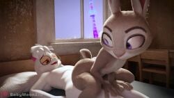 animated anthro anthro_on_anthro babymoonart bunny_girl deltarune disney female flat_chest fur furry hi_res highres judy_hopps nude rabbit ralsei relsei_(ralsei746) sex sfx size_difference smaller_female sound tagme video zootopia