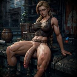 1futa abigail_anderson ai_generated balls belt big_balls big_breasts big_penis big_testicles blonde_hair braid brown_hair dickgirl flaccid flaccid_penis futa_only futanari half_naked half_nude highres huge_balls huge_cock large_balls large_breasts large_penis looking_at_viewer muscle_girl nipples_visible_through_clothing partially_clothed penis playstation self_upload sydlorem the_last_of_us the_last_of_us_2 thick_penis thick_thighs uncensored veiny_penis veiny_testicles