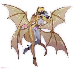 corruption dark_persona dragon dragon_girl female heeled_feet huge_ass huge_breasts lips nipples samcy super_sentai thick_thighs transformation wide_hips wings