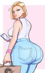 1girls alternate_version_available android_18 blonde blonde_female blonde_hair blonde_hair_female blue_eyes blue_eyes_female cameltoe cleavage curvy dragon_ball erect_nipples female huge_areolae huge_ass huge_breasts lustyshape puffy_nipples short_hair short_hair_female thick_hips voluptuous wide_hips yellow_hair