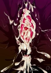 after_sex after_vaginal close-up cum cum_all_over cum_drip cum_dripping cum_in_ass cum_in_pussy excessive_cum faceless faceless_character faceless_female fur furry furry_only genital_fluids genitals nofapplease scp scp-1471 scp-1471-a scp_foundation spread_pussy vaginal_penetration