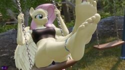 1girls 3d_(artwork) 3d_animation animated anthro anthrofied bottomwear breasts clothing digital_media_(artwork) equid equine feathers feet female fluttershy_(mlp) foot_fetish foot_focus friendship_is_magic hasbro hi_res mammal my_little_pony pegasus shadowboltsfm shorts soles solo swing tagme toes video wings yellow_body yellow_feathers