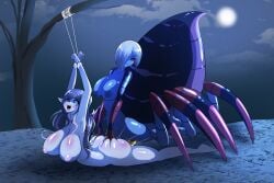 2girls ambiguous_penetration arachnid arachnid_humanoid drider futa_on_female futanari heartberrie tagme