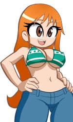 1girls beautiful beautiful_body beautiful_girl belly belly_button big_breasts breasts brown_eyes curvy curvy_body curvy_female cute cute_expression cute_eyes cute_face cute_female cute_girl female female_focus female_only hands_on_waist long_hair nami_(one_piece) one_piece open_mouth orange_hair pants pussy waist