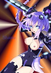 blue_hair neptune_(neptunia) neptunia_(series) purple_heart_(neptunia) shano tagme