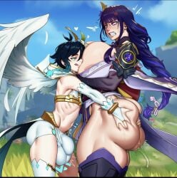 1boy 1girls 2d :q ai_generated anger_vein angry angry_expression angry_face annoyed annoyed_expression annoyed_face ass ass_grab balls big_ass big_balls big_breasts big_butt big_cock big_penis big_testicles big_thighs bigger_female black_hair blue_hair blush braid breast_press breasts bridal_gauntlets bubble_butt bulge bulge_through_clothing bulge_under_clothes clenched_teeth cock erection erection_under_clothes feathered_wings femboy flower genshin_impact gigantic_breasts grass hair_flower hair_ornament heart huge_ass huge_balls huge_breasts huge_bulge huge_butt huge_cock huge_testicles huge_thighs imminent_sex japanese_clothes josou_seme kimono large_ass large_balls large_breasts large_butt large_cock large_penis large_testicles large_thighs licking_lips long_hair massive_ass massive_balls massive_breasts massive_butt massive_testicles mole mole_under_eye official_alternate_costume onilapper outdoors penis penis_bulge poney purple_eyes purple_hair purple_kimono raiden_shogun shorts size_difference sky smaller_male smug smug_face straight sweat teeth testicles thick_ass thick_butt thick_thighs thighhighs thighs tongue tongue_out twin_braids venti_(genshin_impact) white_shorts white_wings wings
