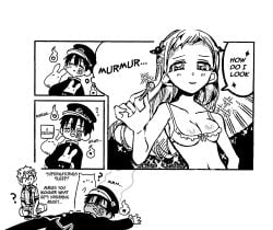 bikini daydream dreaming grown_up jibaku_shounen_hanako-kun male_pervert manga_page minamoto_kou pervert simping toilet_bound_hanako_kun yashiro_nene yugi_amane
