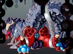 andromorph anus bodily_fluids chains cuntboy cuntboy_sans_balls diphallia diphallism dragon dripping drooling feral forced herm hermaphrodite hi_res hirothedragon intersex male maleherm multi_genitalia multi_penis muzzle_(object) muzzled mythological_creature mythological_scalie mythology pawpads paws penis pussy restraints saliva scalie solo