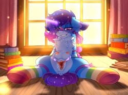 ahe_gao anatomically_correct anus backlighting biting blush boards book chest_fluff clitoris curtains dock female floor friendship_is_magic genitals horseshoes indoors lip_bite lying_down mlp_g4 my_little_pony nipples nudity oc on_back open_mouth pony room sitting solo solo_female spread_legs spread_pussy spreading sunlight tail tongue_out underhoof urethra vagina vaginal_secretions vulva window yuris_(artist)