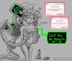 bassie_(dandy's_world) consensual dandy's_world dandys_world dildo gatorsnakes lesbian_couple lesbian_sex lube lube_bottle nervous nervous_expression nervous_face nervous_female nervous_sweat no_men robot robot_anthro robot_girl robot_humanoid robotic_arm self_harm_scar self_harm_scars vee_(dandy's_world) yuri