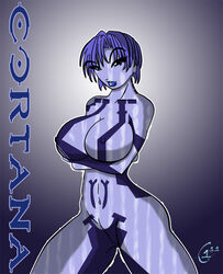 2d artificial_intelligence breasts cortana cortana_v1 female female_focus female_only halo_(game) halo_(series) large_breasts nipple_bulge tagme